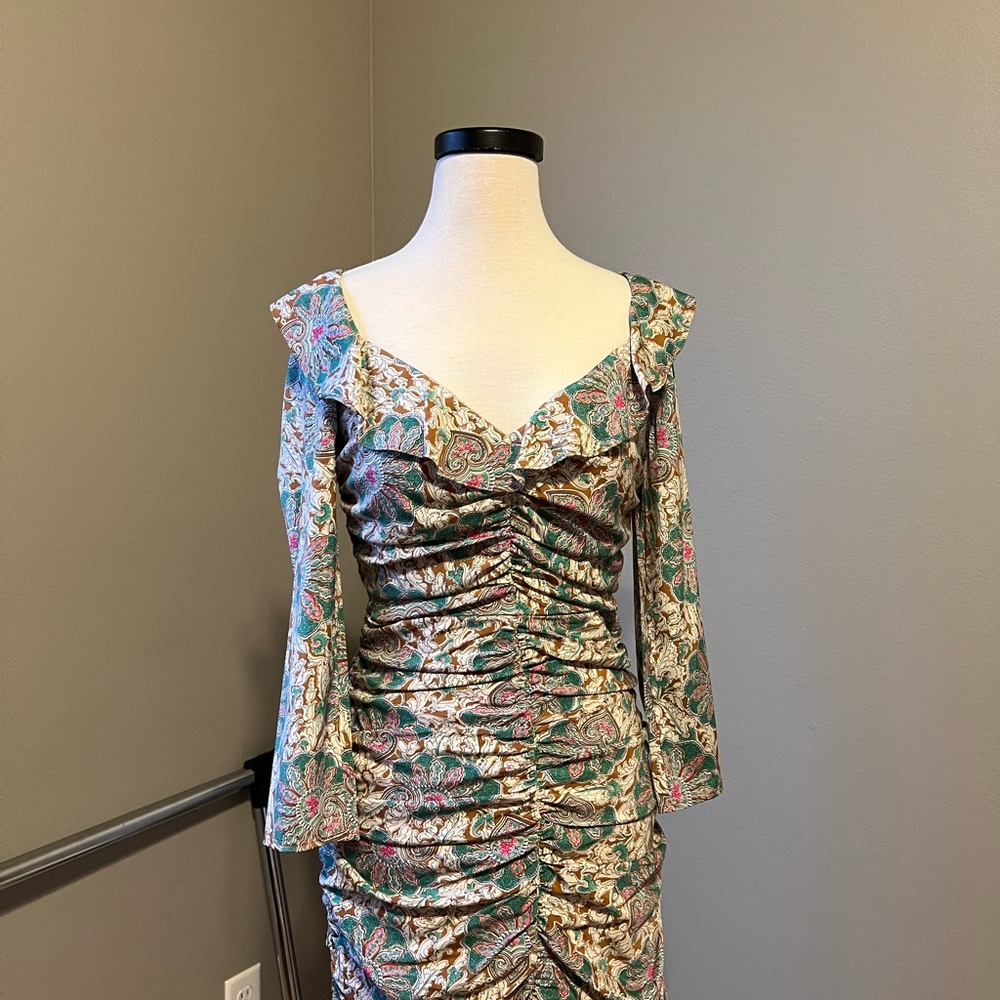 Veronica Beard ruched minidress, size 6, multi